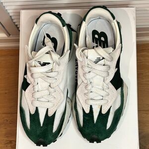 New Balance Women’s 327 Green Suede and White Tennis Shoes